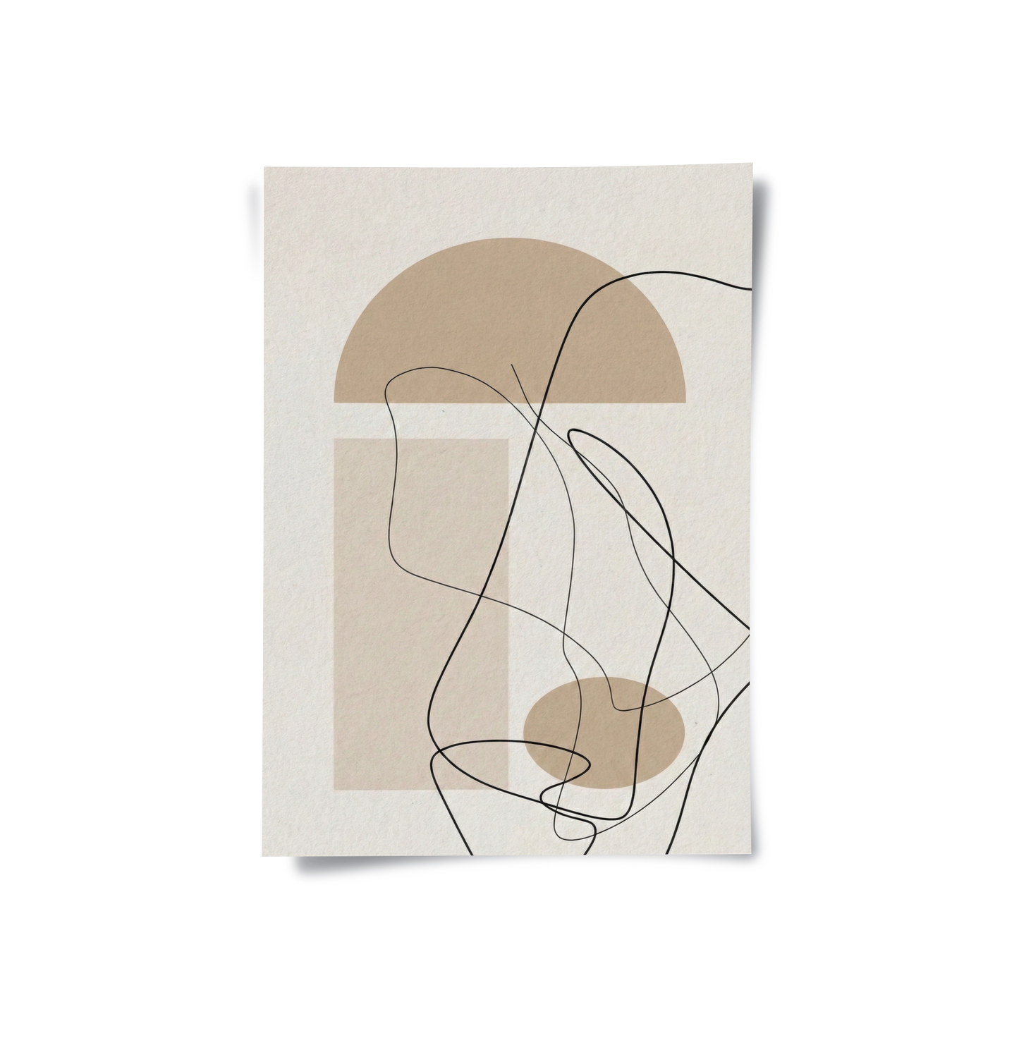 2Beige Geometric - Poster