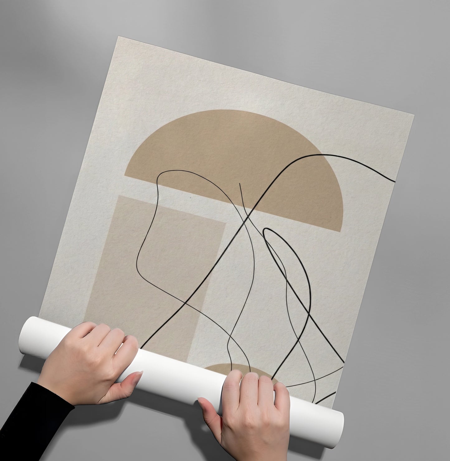 2Beige Geometric - Poster