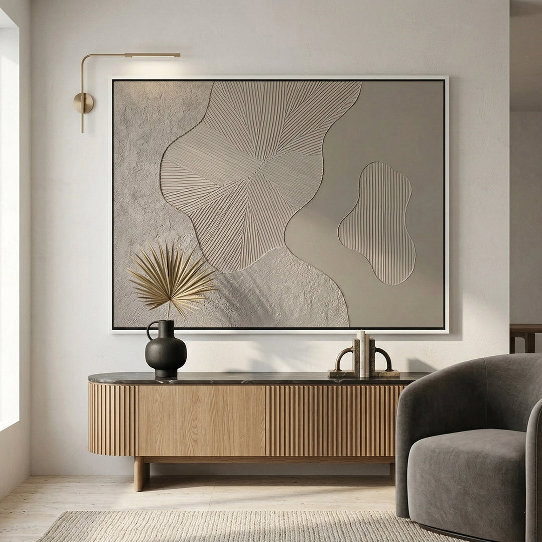 Artisan applying Beige Minimalist Path in a continuous motion to create a seamless architectural flow.