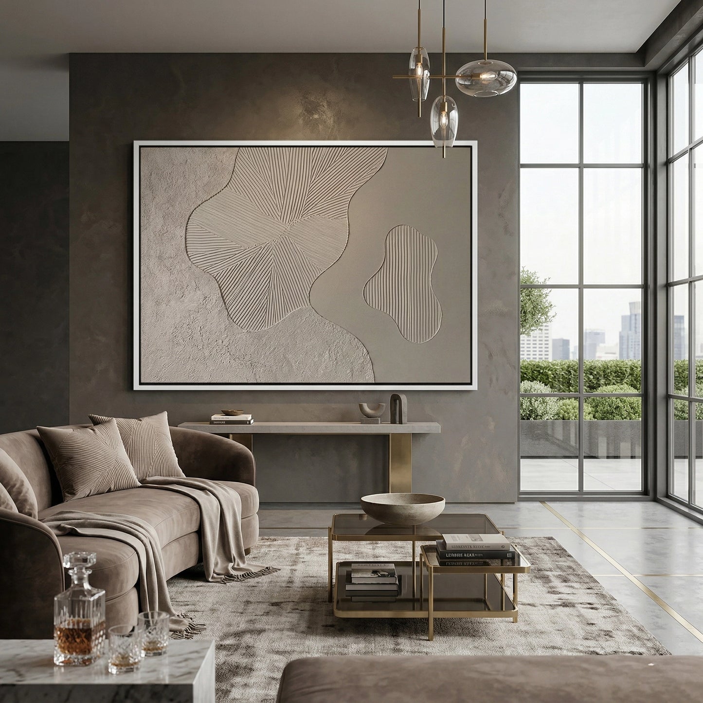 2etailed swatch of Beige Minimalist Path, a minimalist decorative plaster with subtle grain and flow.