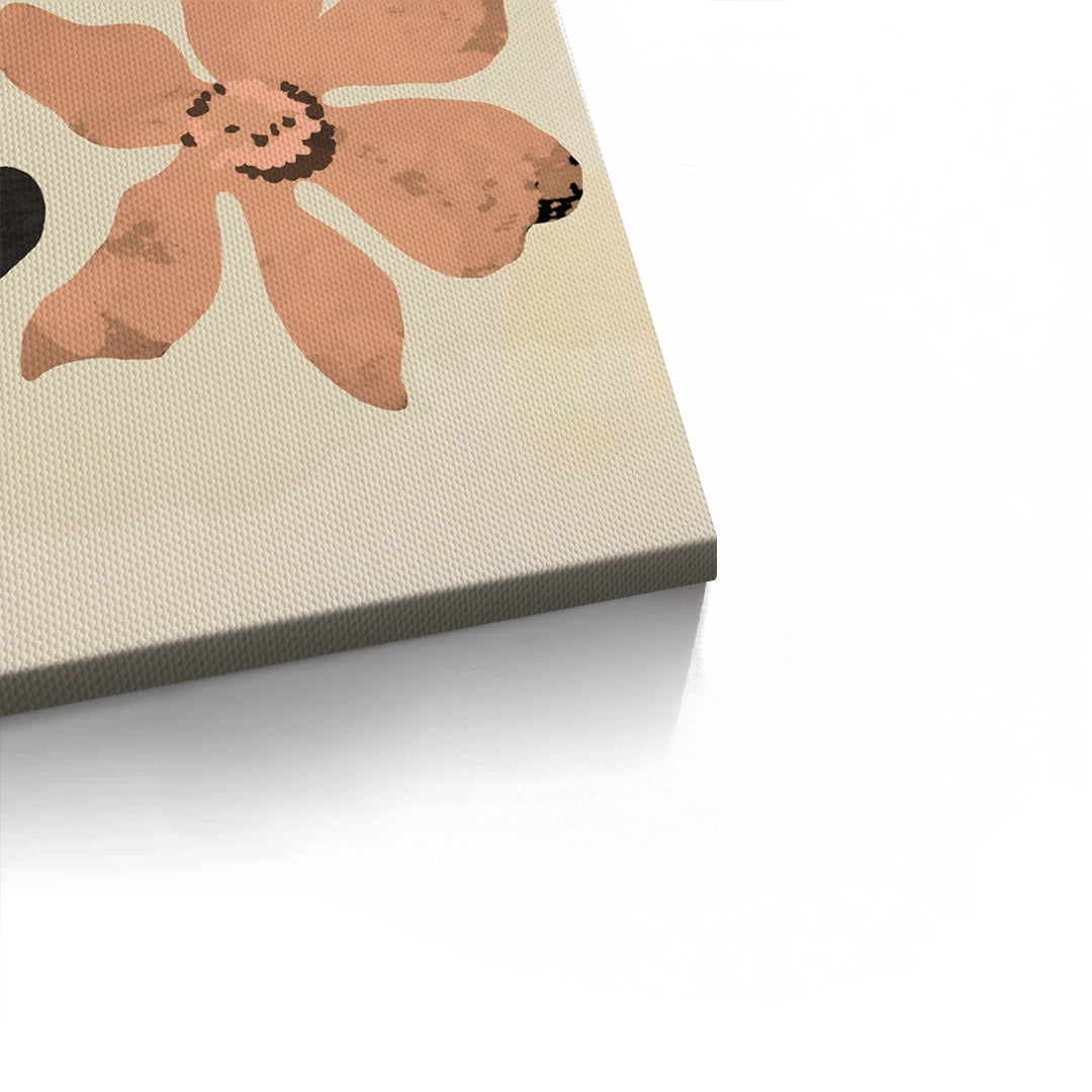 2Beige & Brown Abstract Flower - Canvas