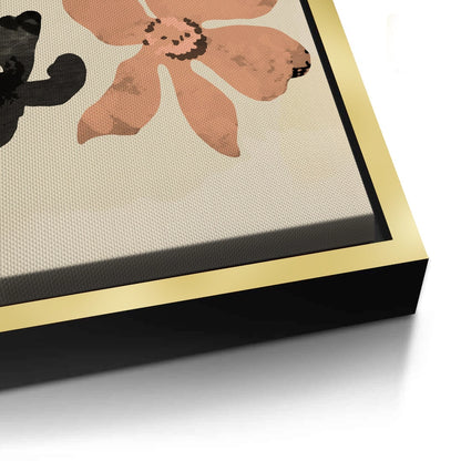 Beige & Brown Abstract Flower - Canvas