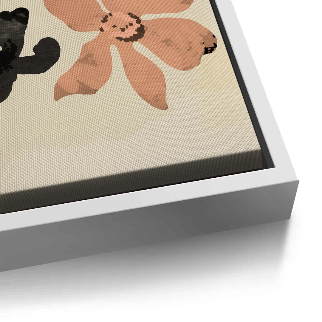 2Beige & Brown Abstract Flower - Canvas