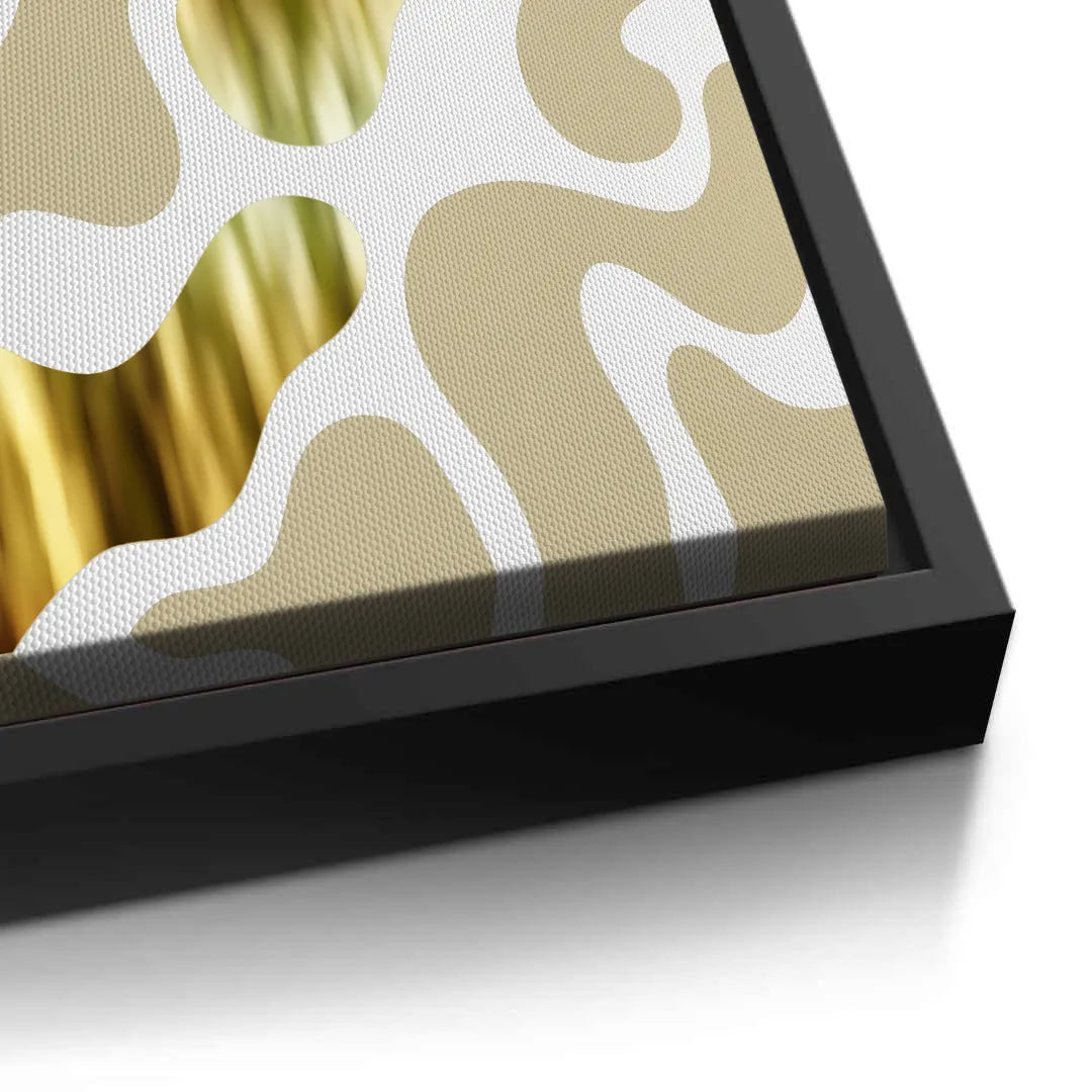 Biomorphic Gold - Canvas - Jasmineart.ae