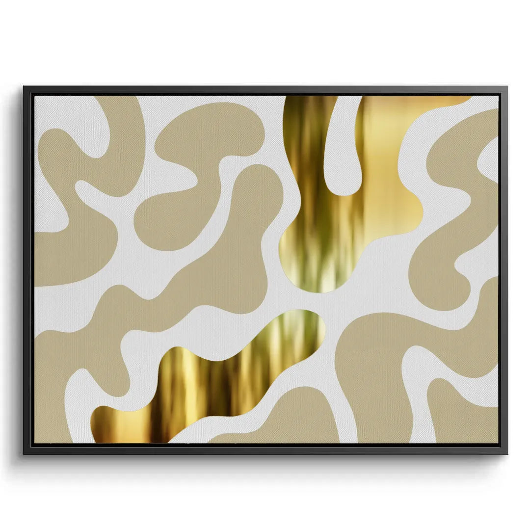 Biomorphic Gold - Canvas - Jasmineart.ae