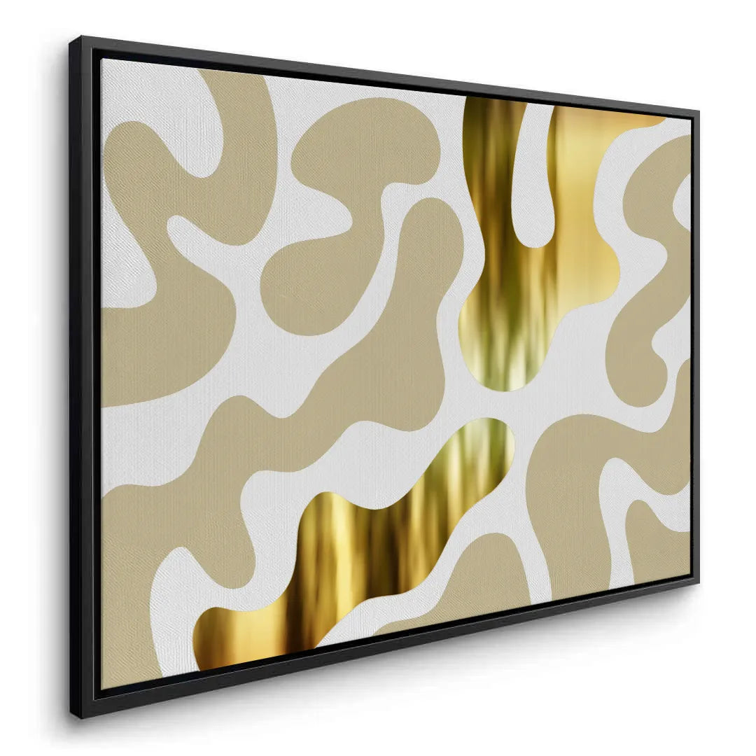 Biomorphic Gold - Canvas - Jasmineart.ae