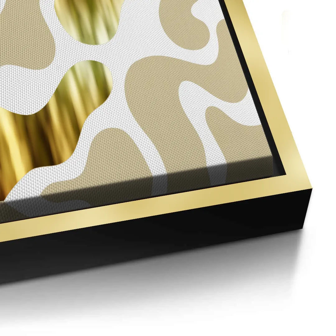 Biomorphic Gold - Canvas - Jasmineart.ae
