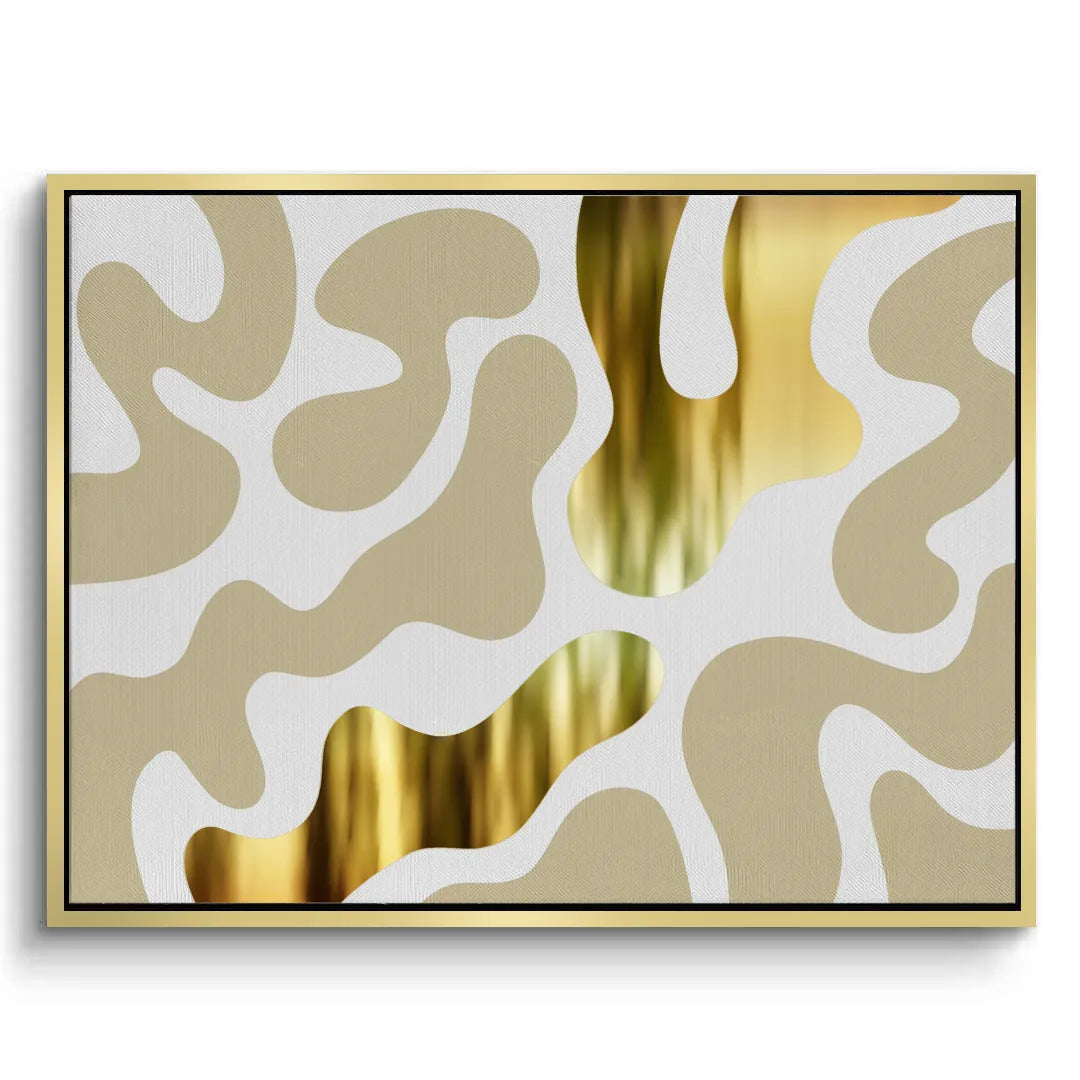 Biomorphic Gold - Canvas - Jasmineart.ae