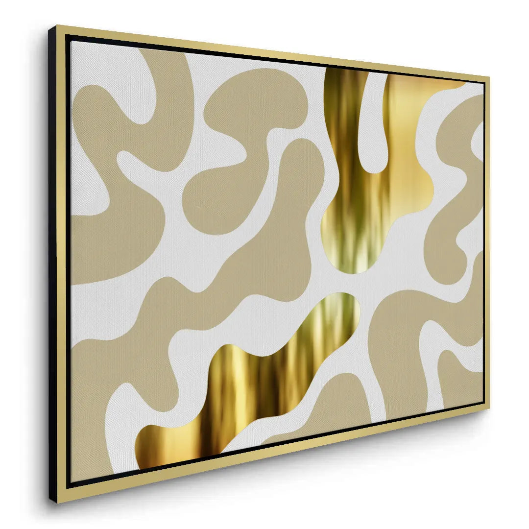 Biomorphic Gold - Canvas - Jasmineart.ae