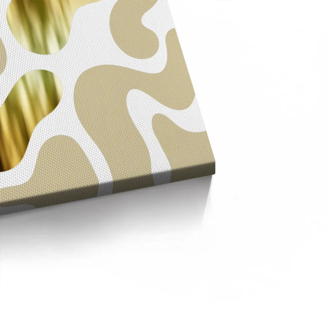 Biomorphic Gold - Canvas - Jasmineart.ae