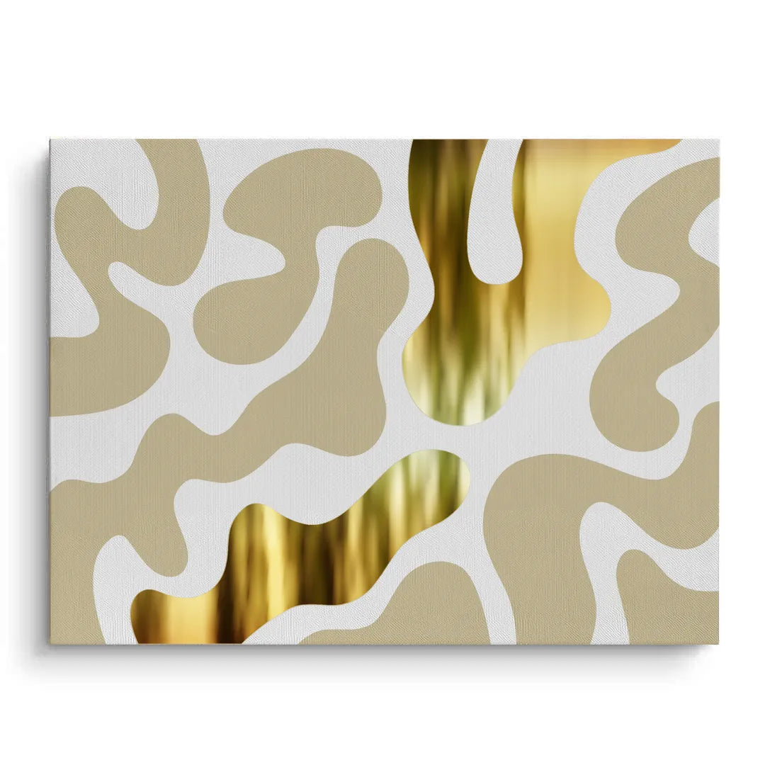 Biomorphic Gold - Canvas - Jasmineart.ae