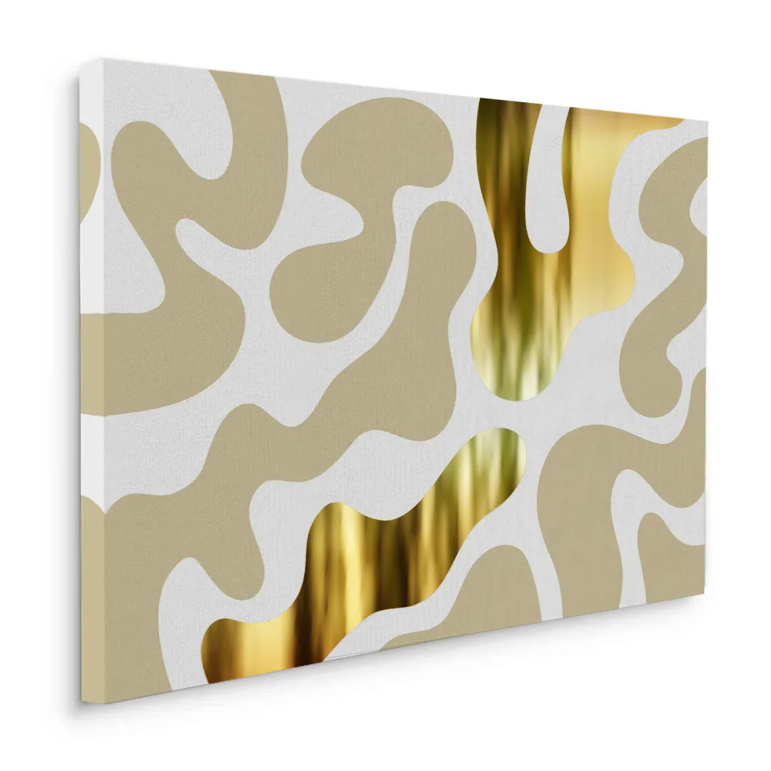 Biomorphic Gold - Canvas - Jasmineart.ae