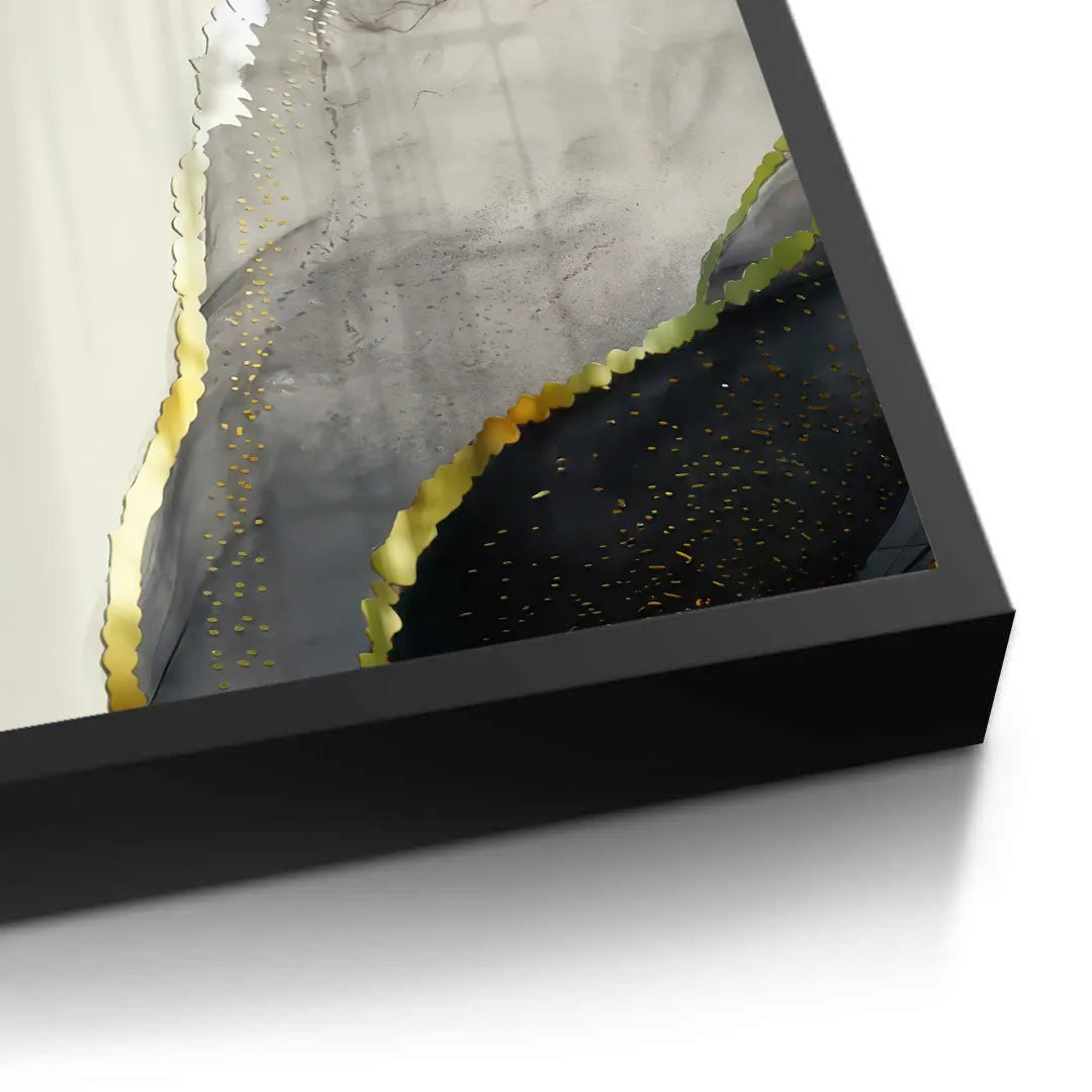 Golden Geode Set of 3 - Fine Art - Jasmineart.ae