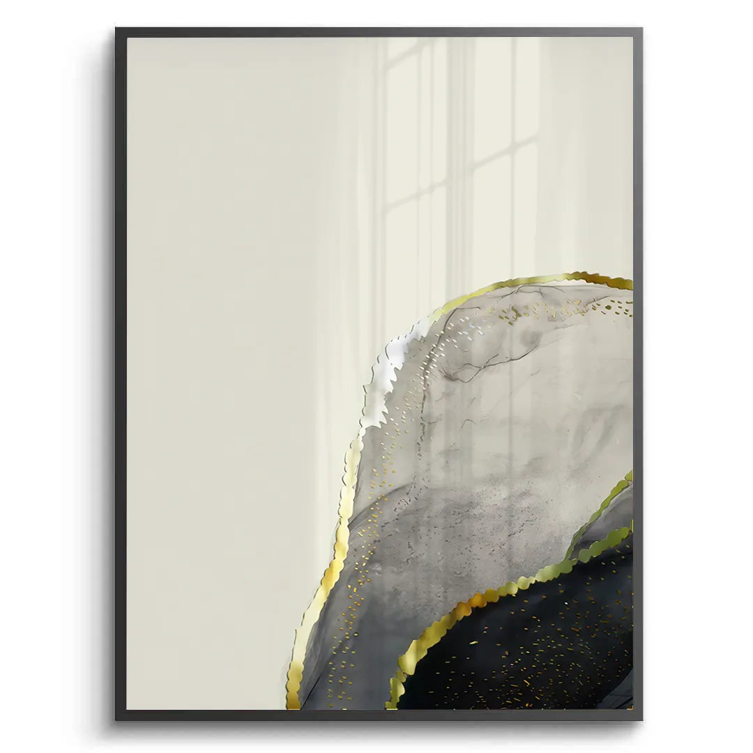 Golden Geode Set of 3 - Fine Art - Jasmineart.ae