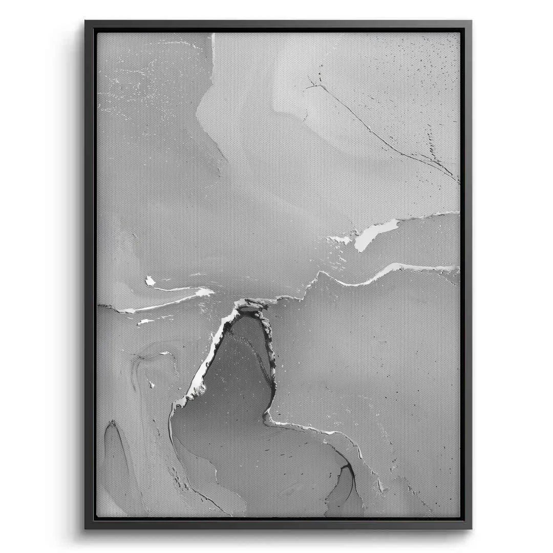 Abstract alcohol ink style canvas dark grey accents framed
