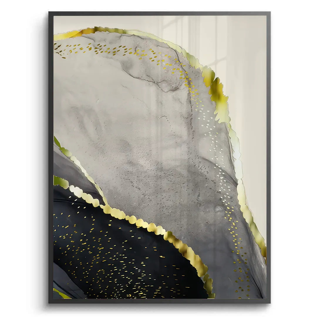 Golden Geode Set of 3 - Fine Art - Jasmineart.ae