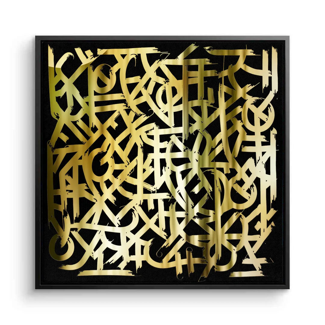 Luxury Gold Abstract - Canvas - Jasmineart.ae