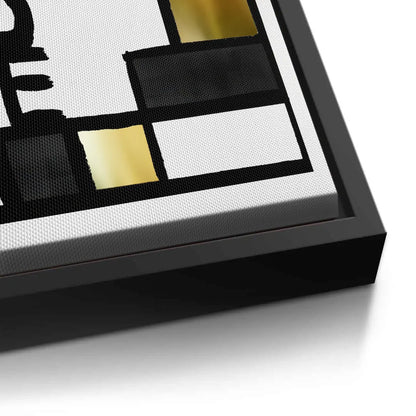 Black Gold Geometric Love  - Canvas