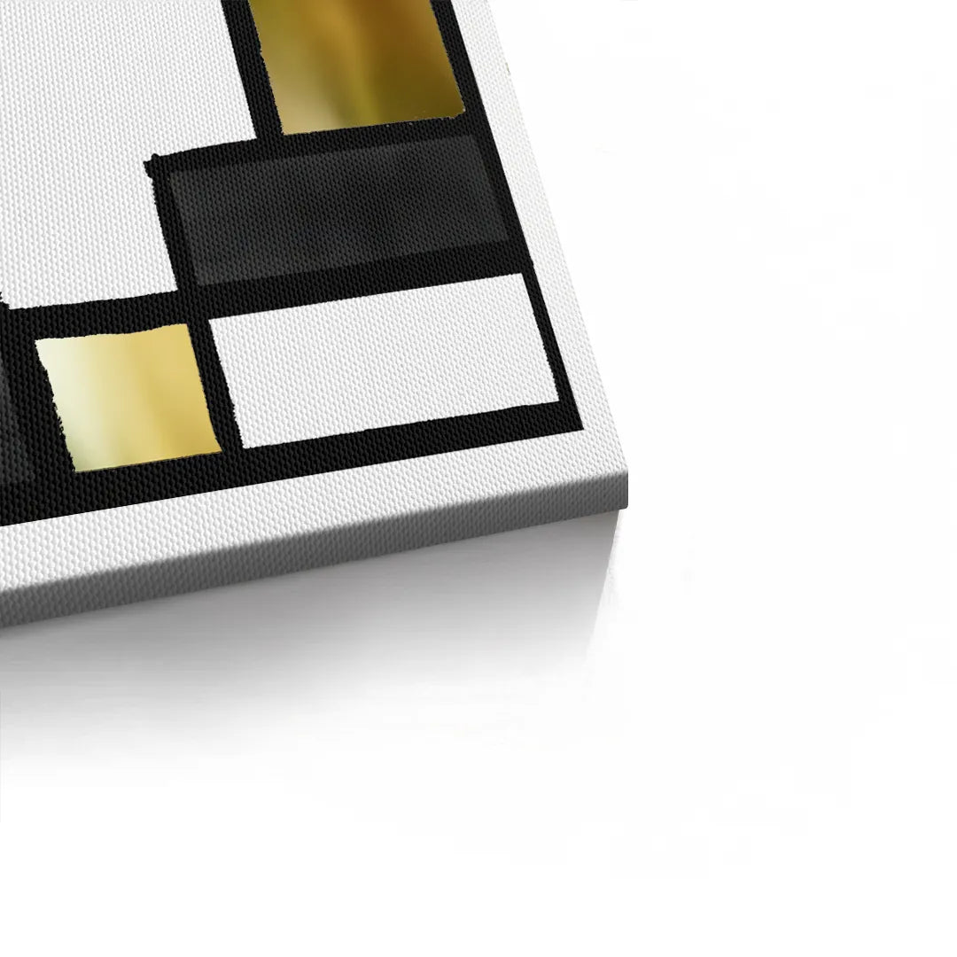 Black Gold Geometric Love  - Canvas - Jasmineart.ae