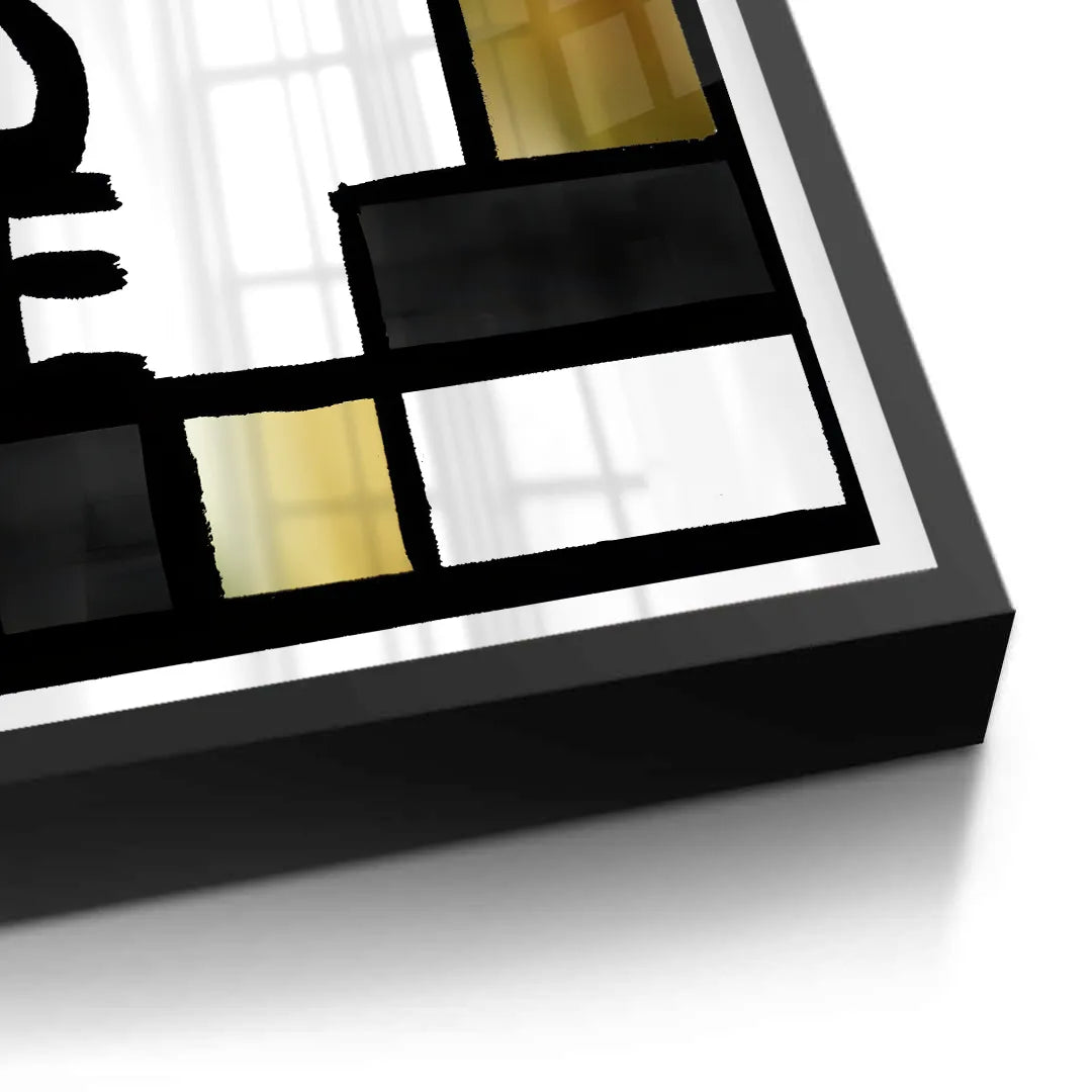 2Black Gold Geometric Love - Fine Art