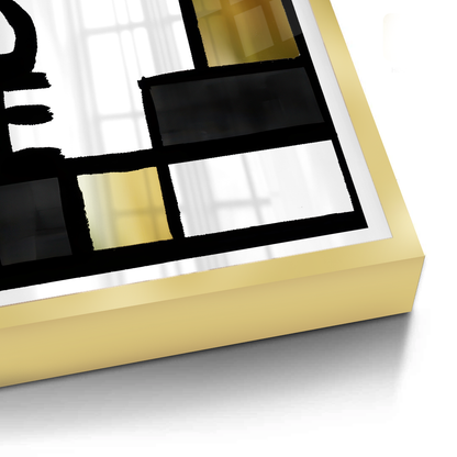 Black Gold Geometric Love - Fine Art