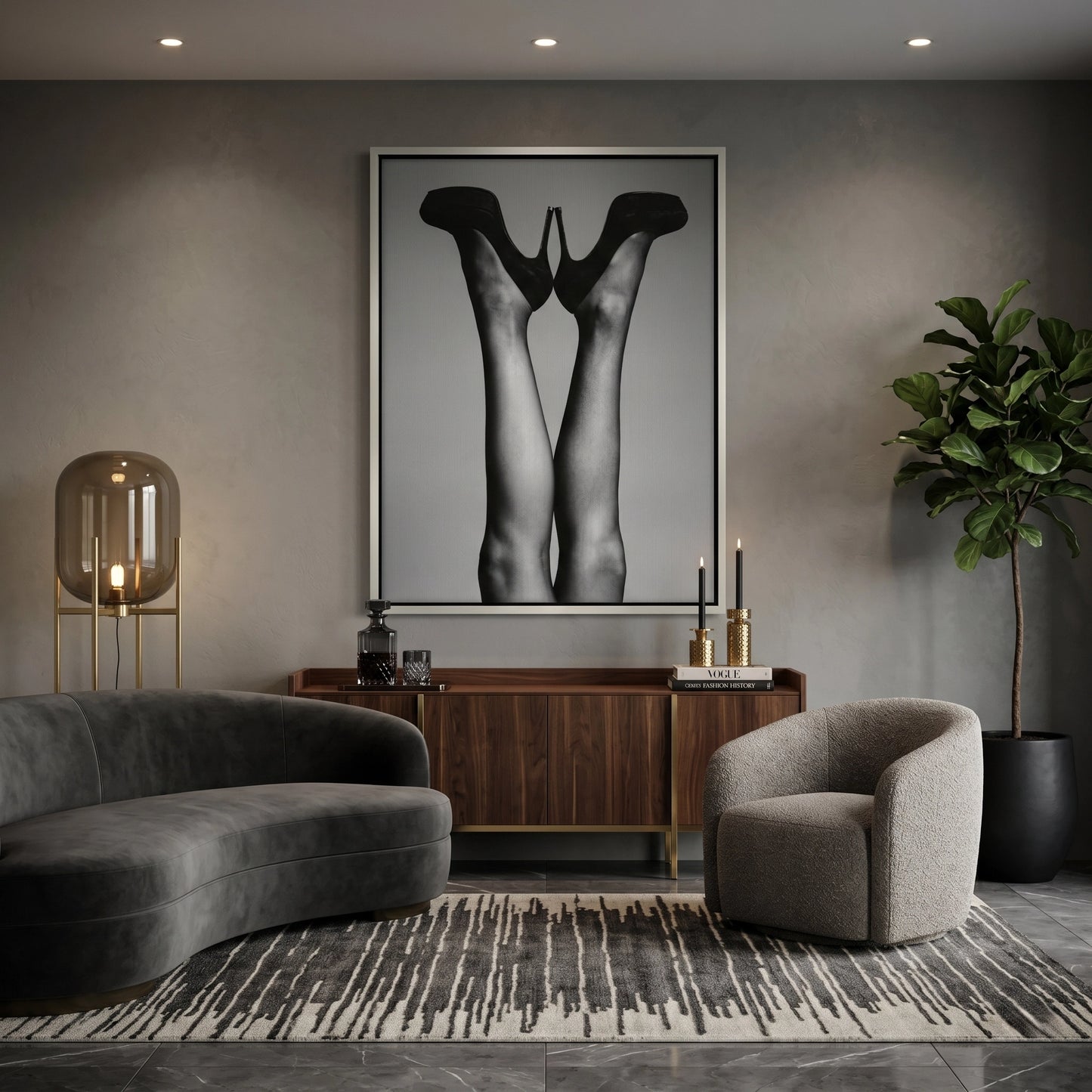 2Black High Heels - Canvas