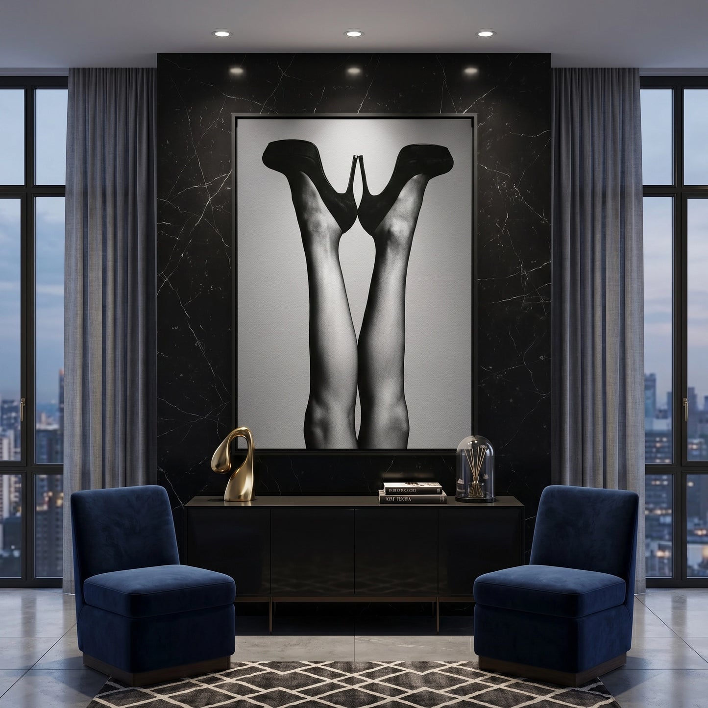 2Black High Heels - Canvas