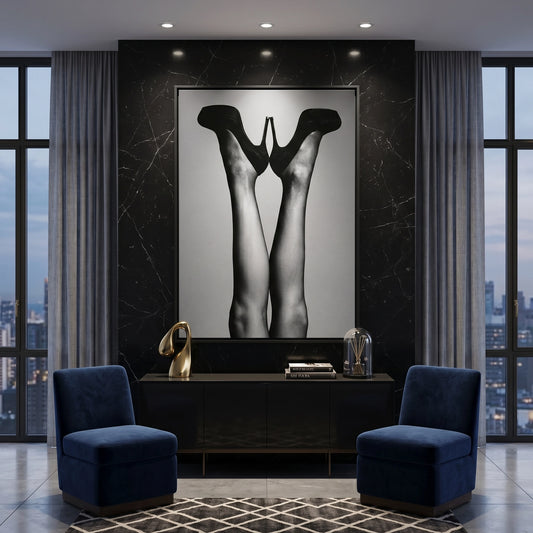 Black High Heels - Canvas