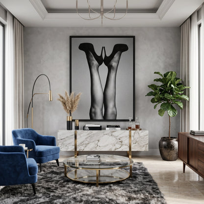 Black High Heels - Canvas