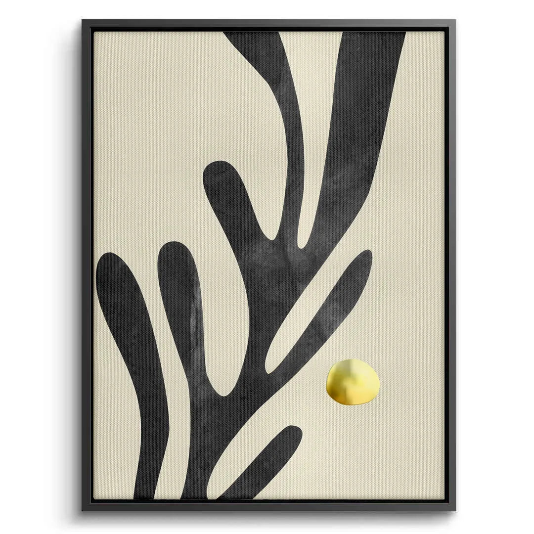 Black and Gold Botanical Set of 2 - Canvas - Jasmineart.ae