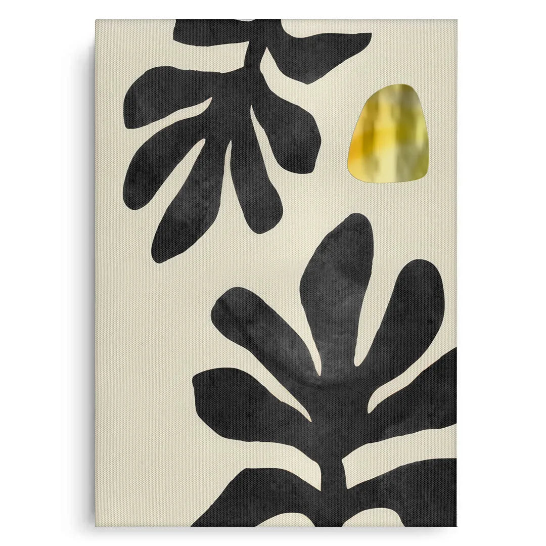 Black and Gold Botanical Set of 2 - Canvas - Jasmineart.ae