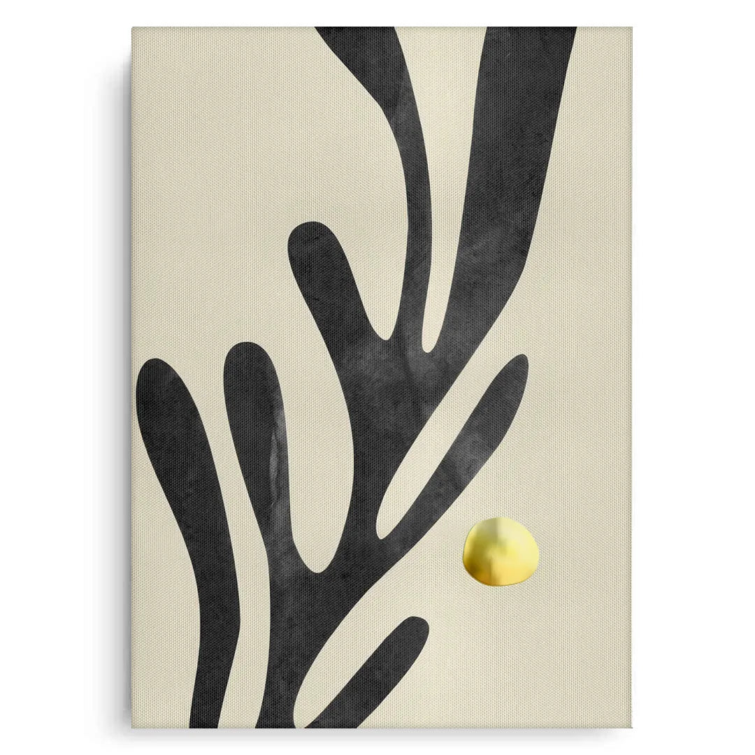 Black and Gold Botanical Set of 2 - Canvas - Jasmineart.ae