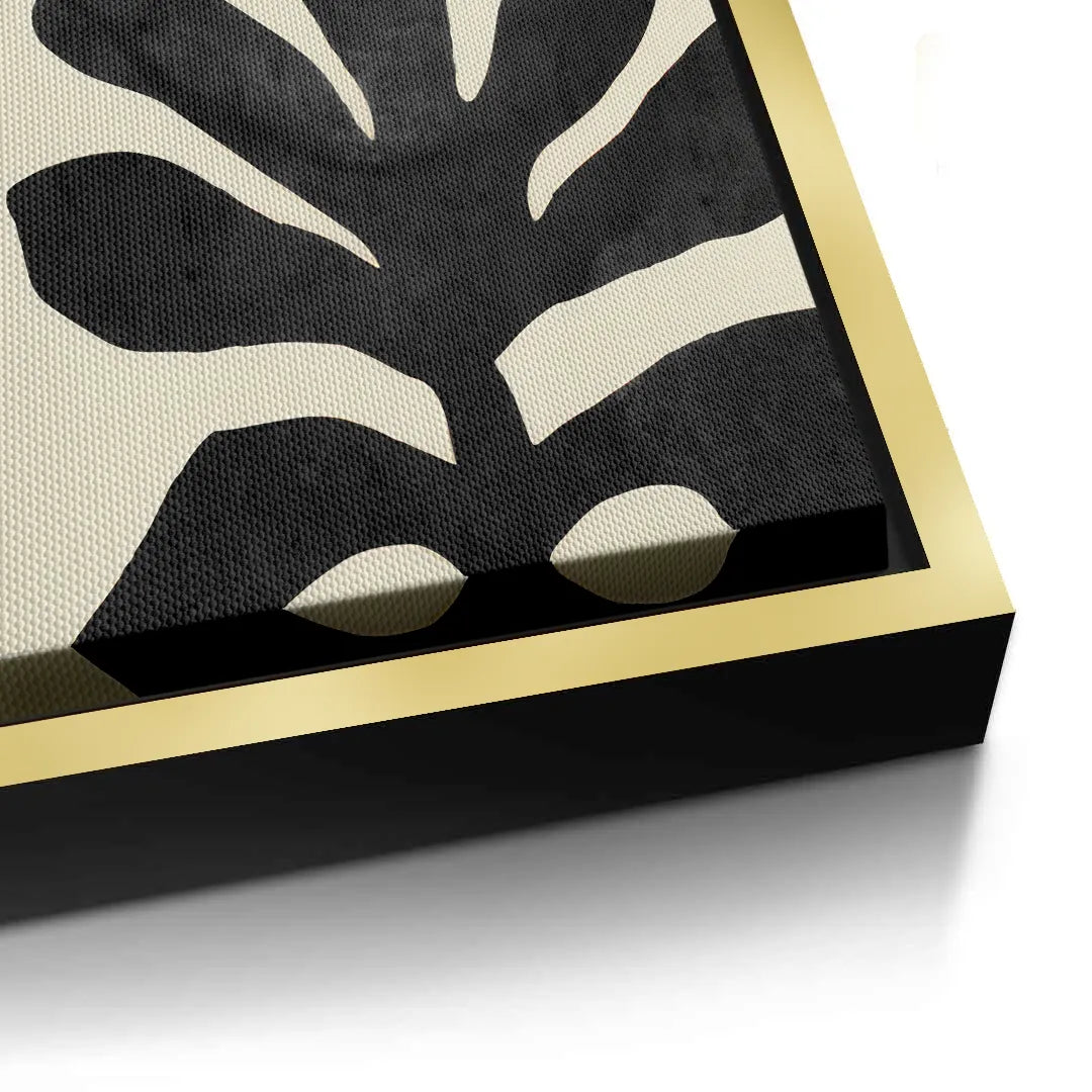 Black and Gold Botanical Set of 2 - Canvas - Jasmineart.ae