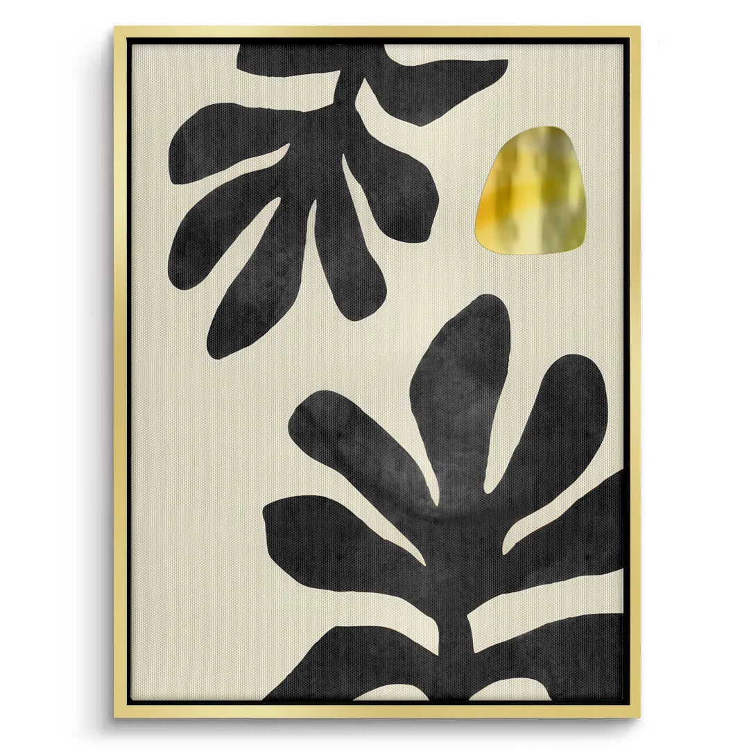 Black and Gold Botanical Set of 2 - Canvas - Jasmineart.ae