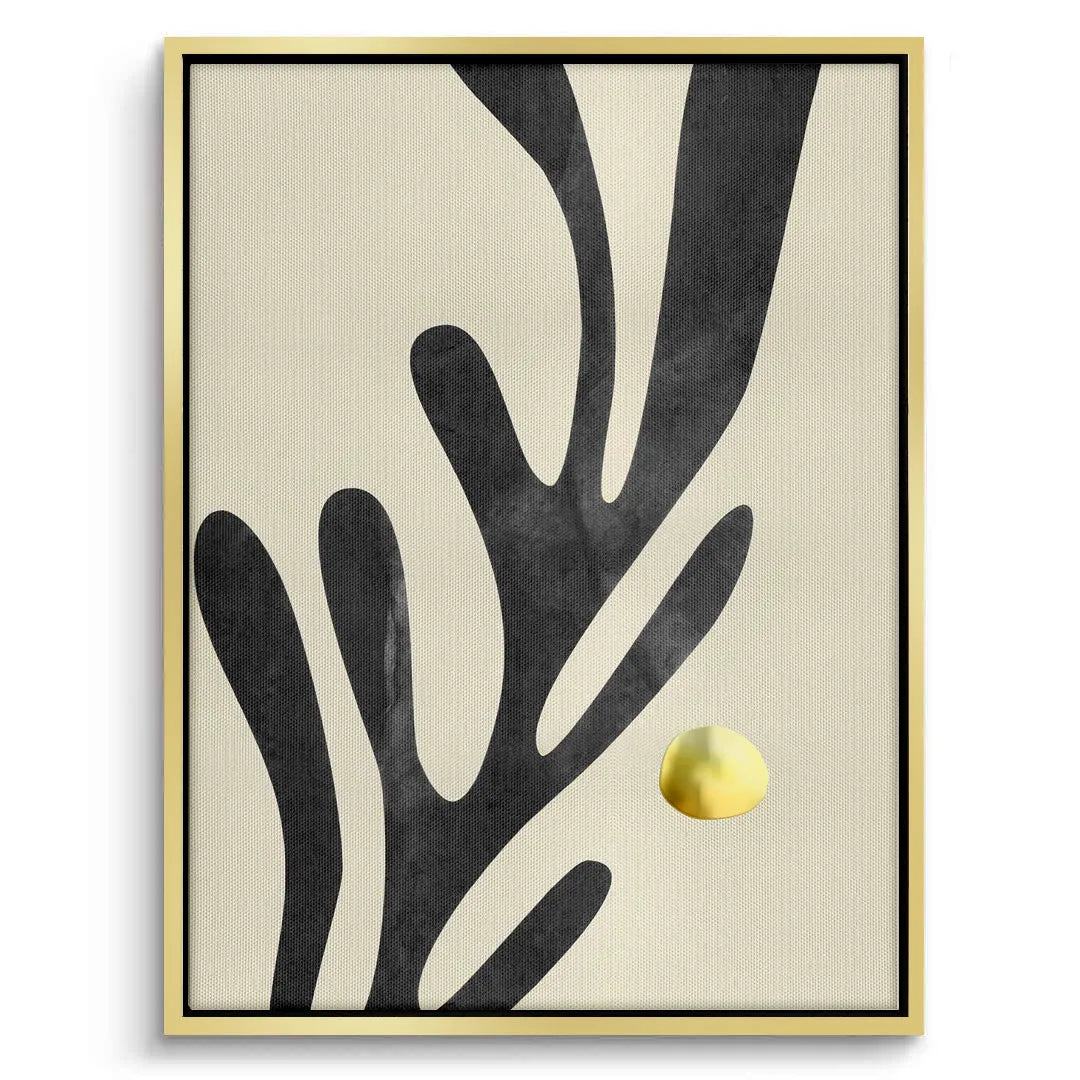 Black and Gold Botanical Set of 2 - Canvas - Jasmineart.ae