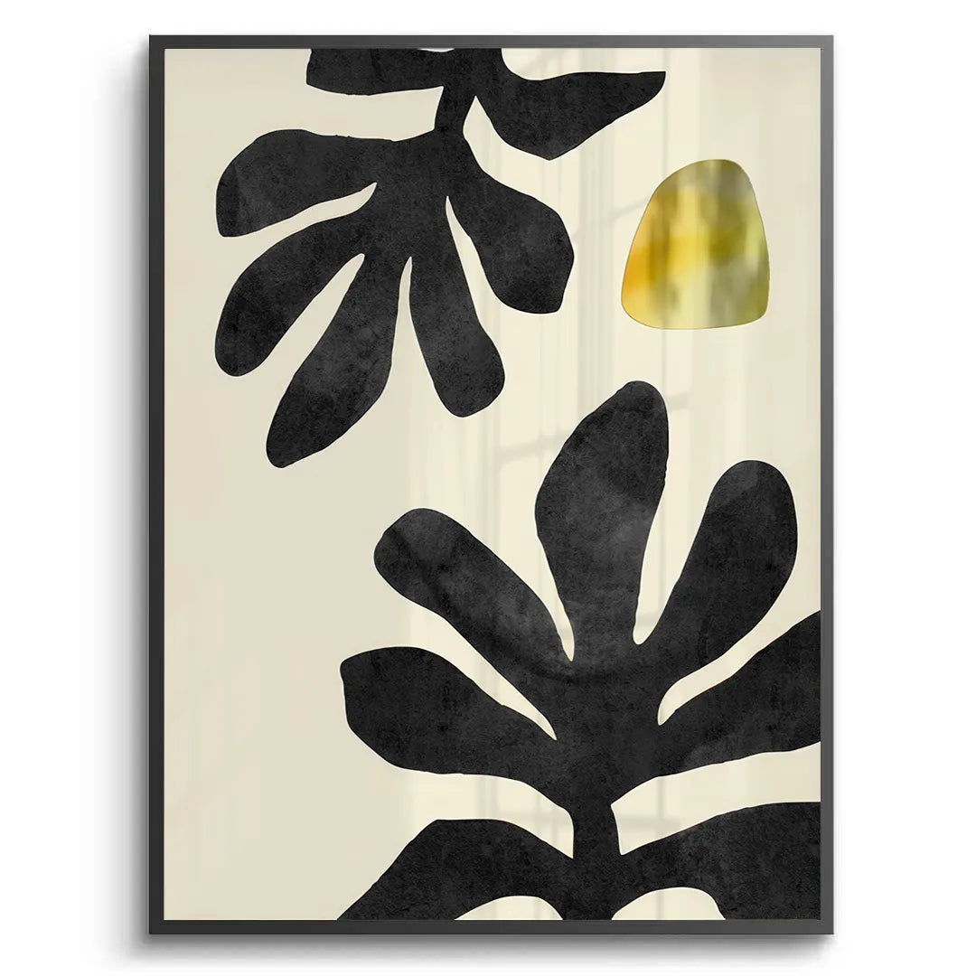 Black and Gold Botanical Set of 2 - Fine Art - Jasmineart.ae