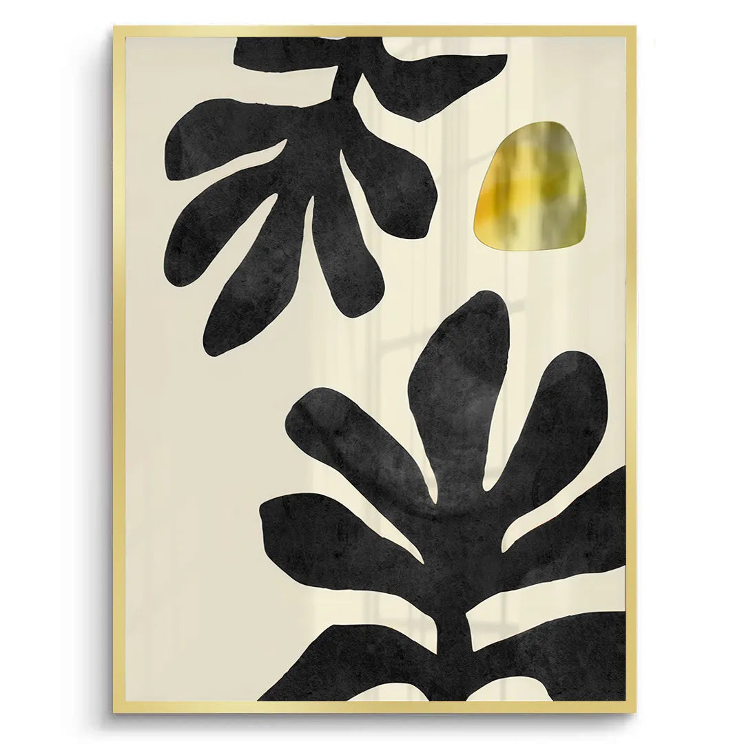 Black and Gold Botanical Set of 2 - Fine Art - Jasmineart.ae