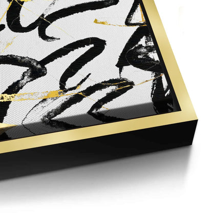 Black and Gold Brush Strock Set of 2 - Canvas