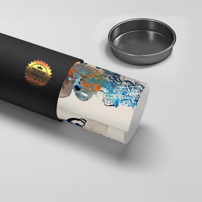 Blue Tide Abstract Calligraphy - Poster