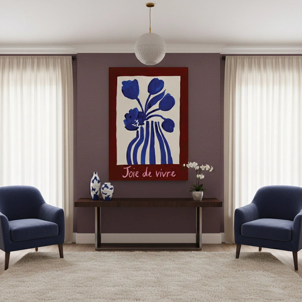 2Blue Tulips Floral - Canvas