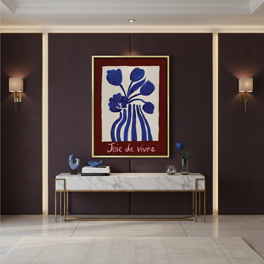 2Blue Tulips Floral - Canvas