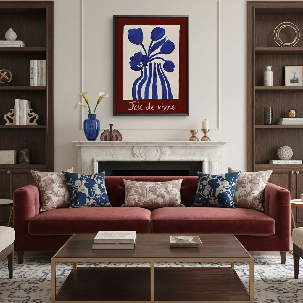 2Blue Tulips Floral - Canvas