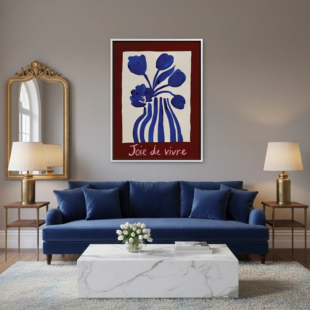 2Blue Tulips Floral - Canvas