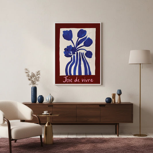 Blue Tulips Floral - Fine Art