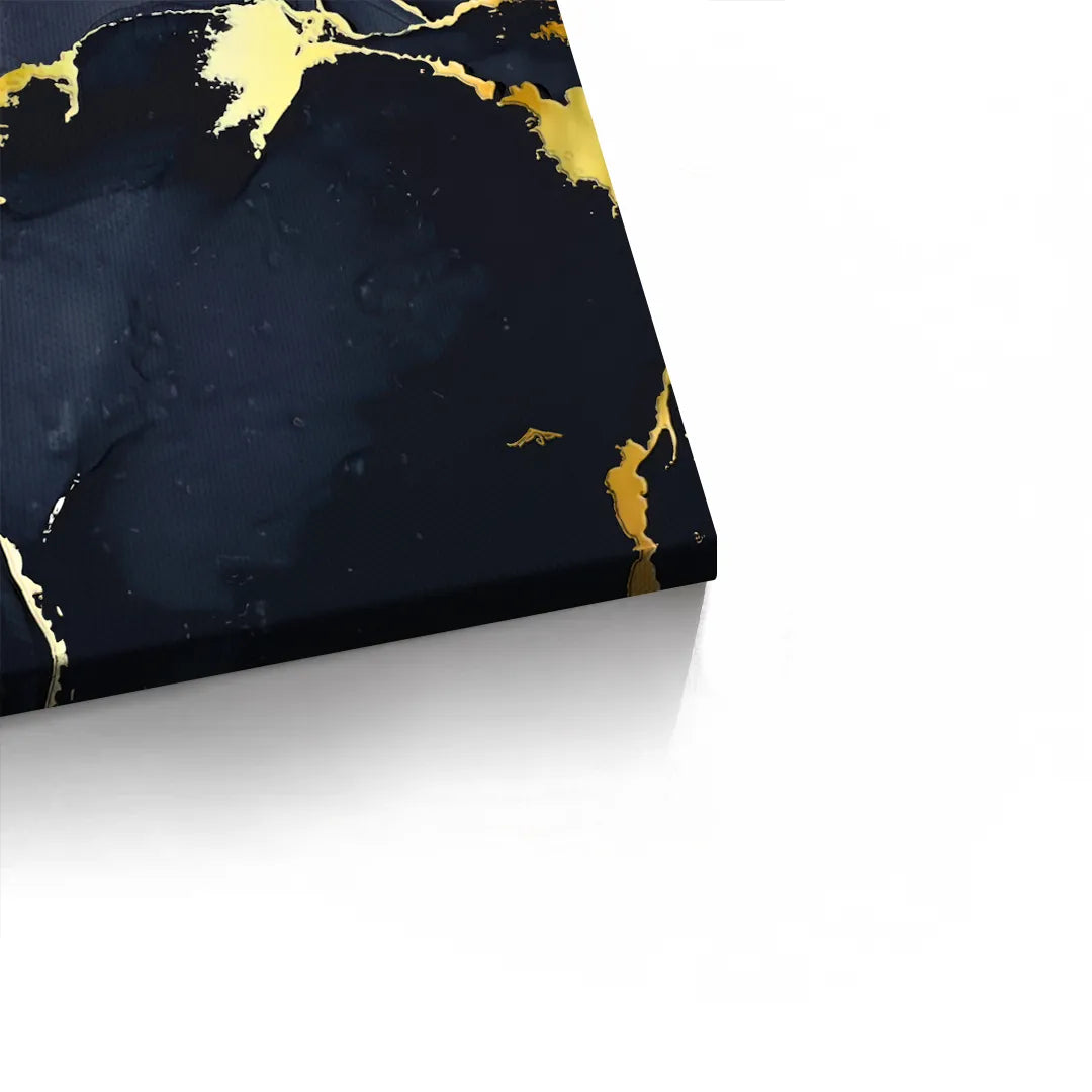Blue and Gold Abstract - Canvas - Jasmineart.ae