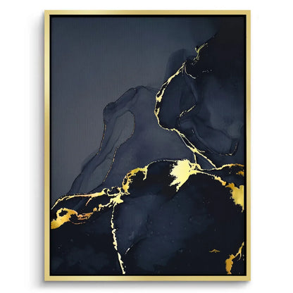 Blue and Gold Abstract - Canvas