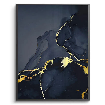 Blue and Gold Abstract - Fine Art