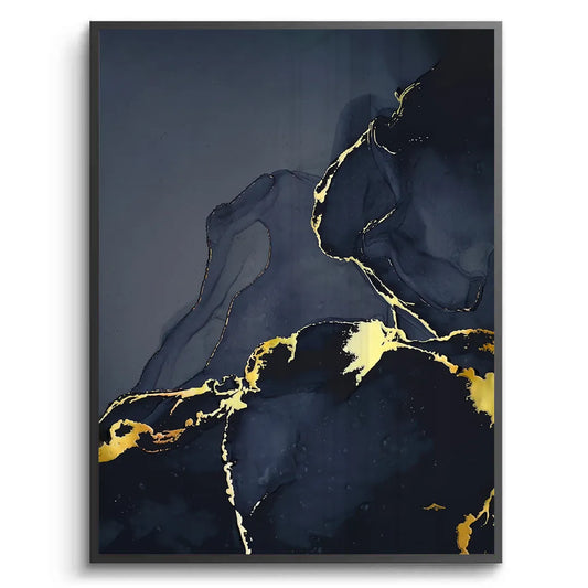 Blue and Gold Abstract - Fine Art