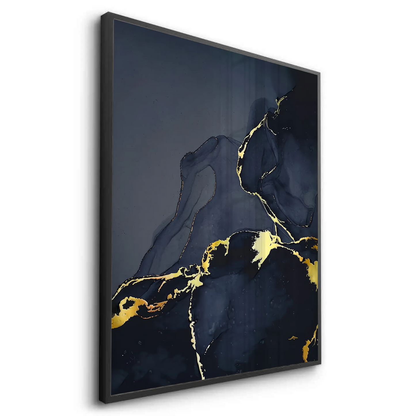2Blue and Gold Abstract - Fine Art