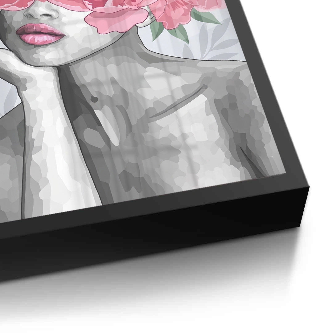 2Blushing Peonies Female Portrait - Fine Art